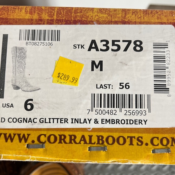 Women’s Corral Cognac Glitter Boots - Picture 4 of 9